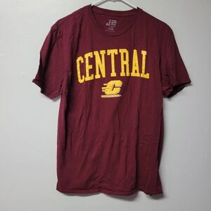J2 Sport CMU Central University Maroon Yellow Graphic T Shirt Large